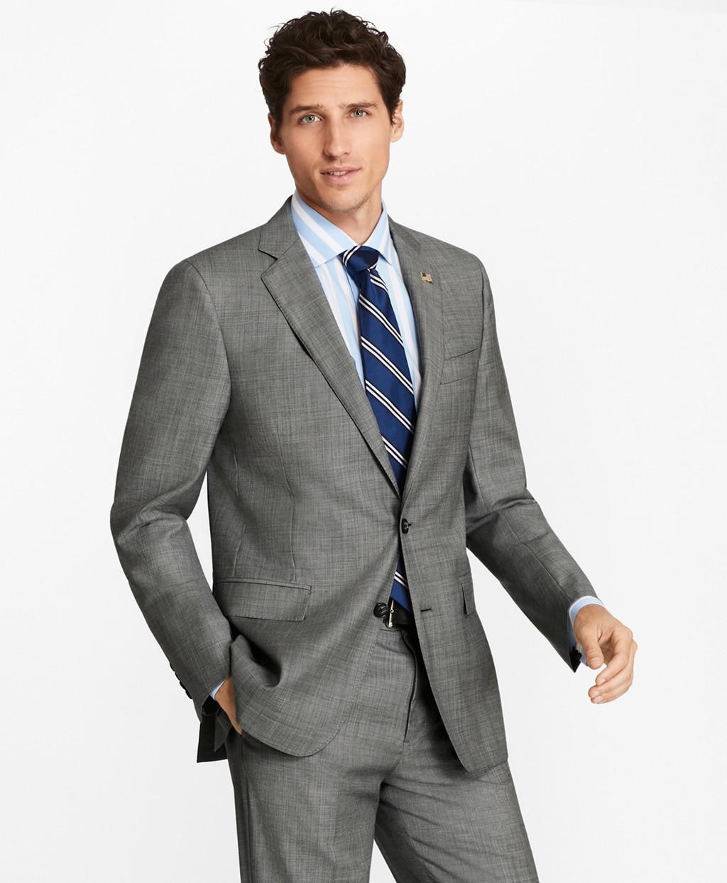 Brooks Brothers Canvas Slim Fit Grey Two-button 1818 Suit in Gray for ...