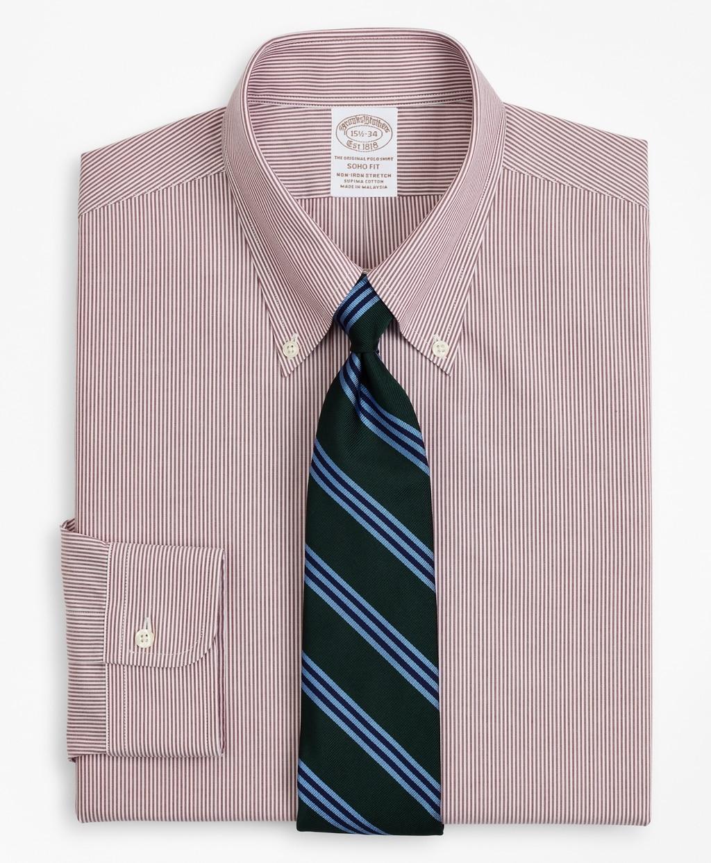 Brooks Brothers Slim Fit Dress Shirts Brooks Brothers Cotton Stretch Soho Extra-slim-fit Dress Shirt in Red