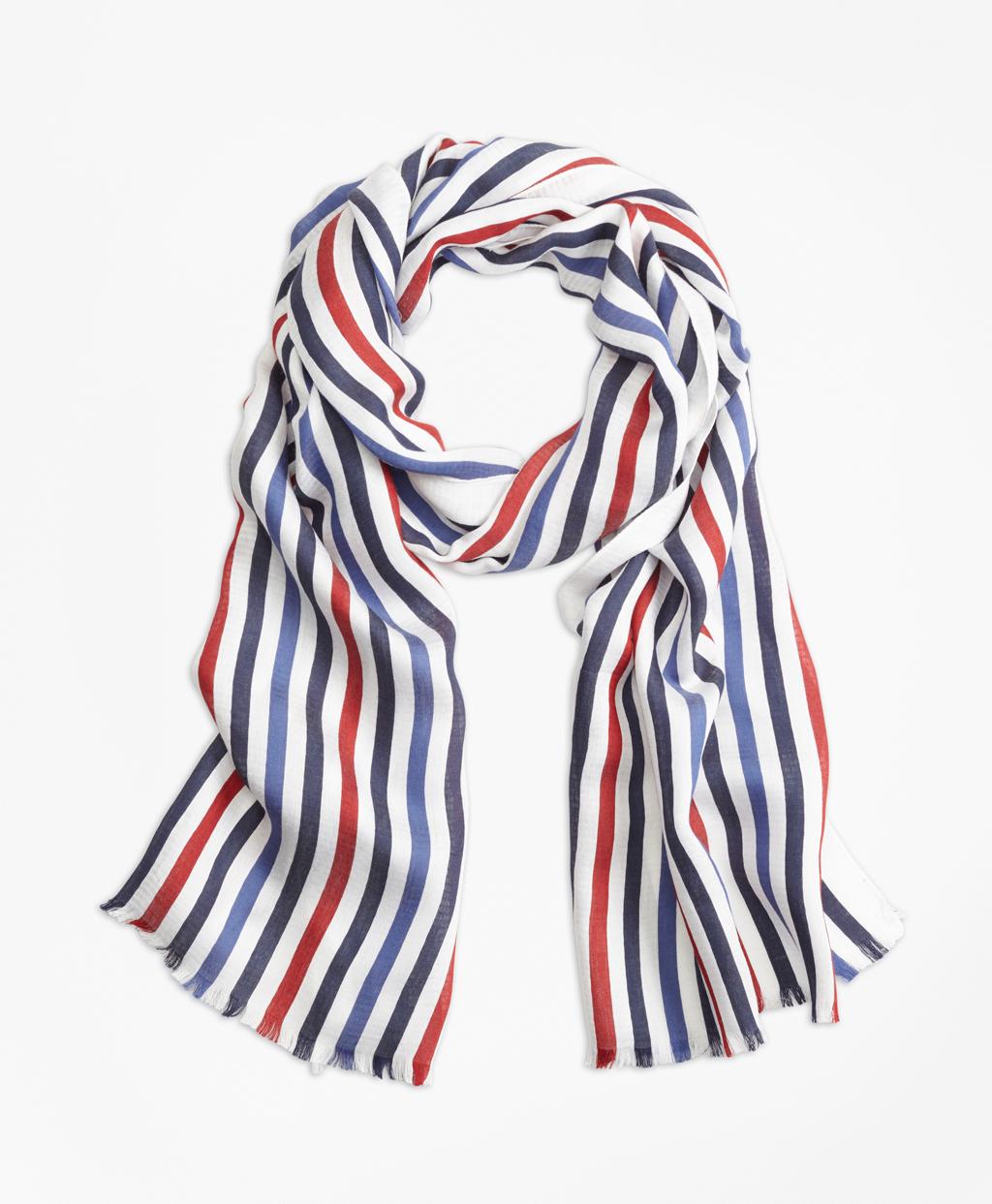 Brooks Brothers Synthetic Multi-color Stripe Scarf in White-Red-Blue ...
