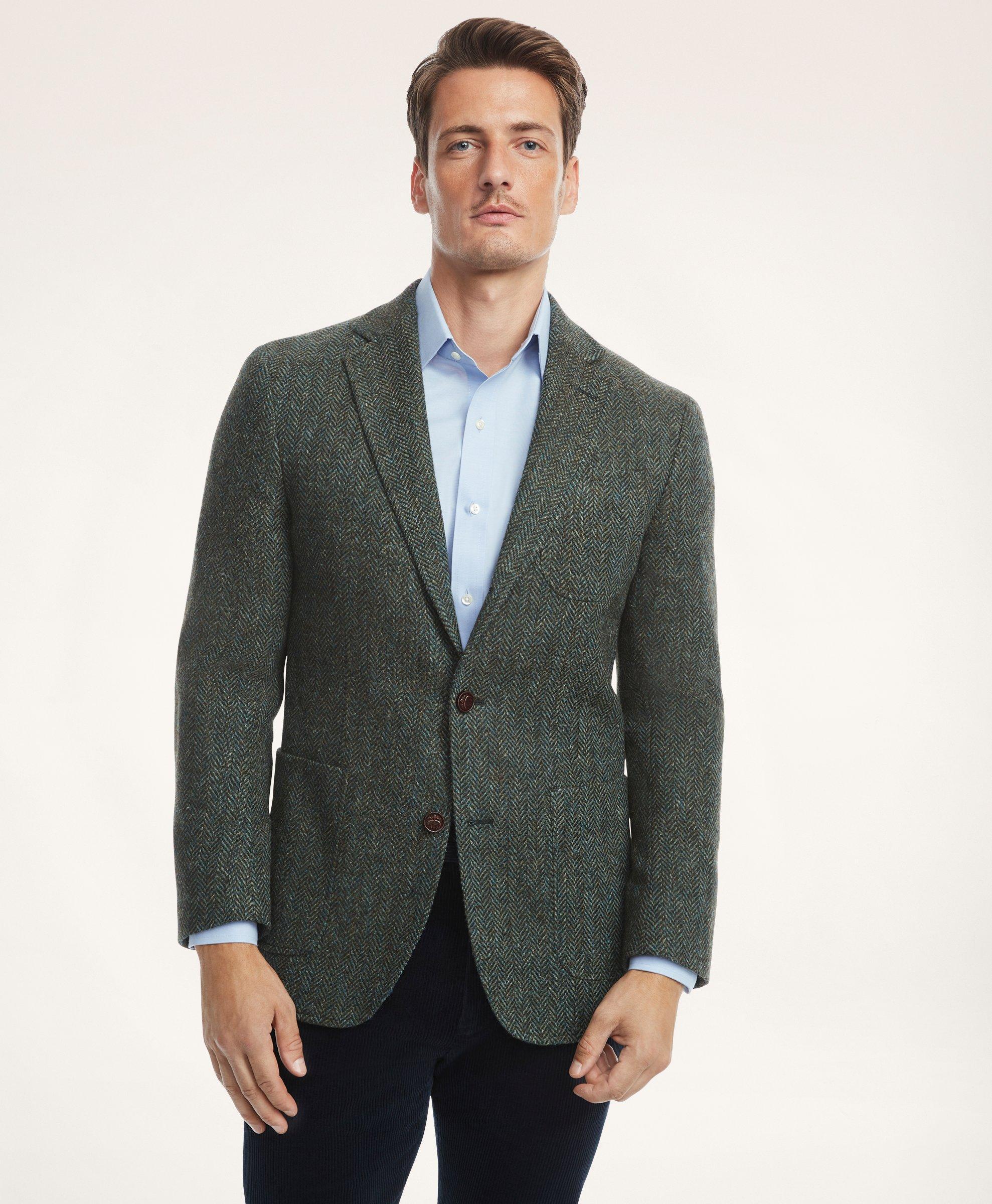 Brooks Brothers Regent Regularfit Brushed Wool Herringbone Tweed Sport