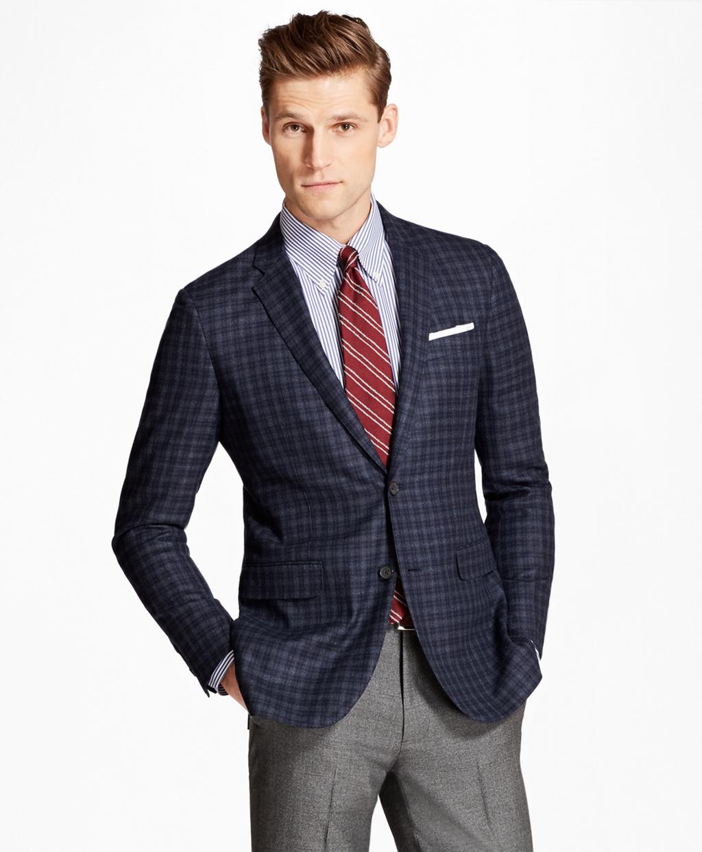 Lyst - Brooks Brothers Milano Fit Check Sport Coat in Blue for Men