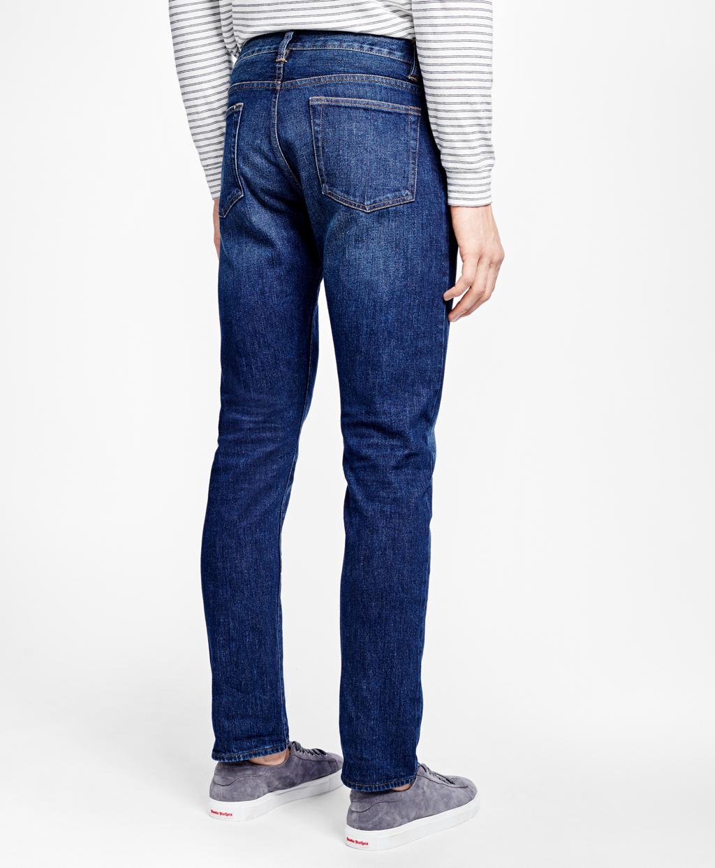Brooks Brothers 901 Slim Straight Stretch Jeans In Indigo Denim in Blue