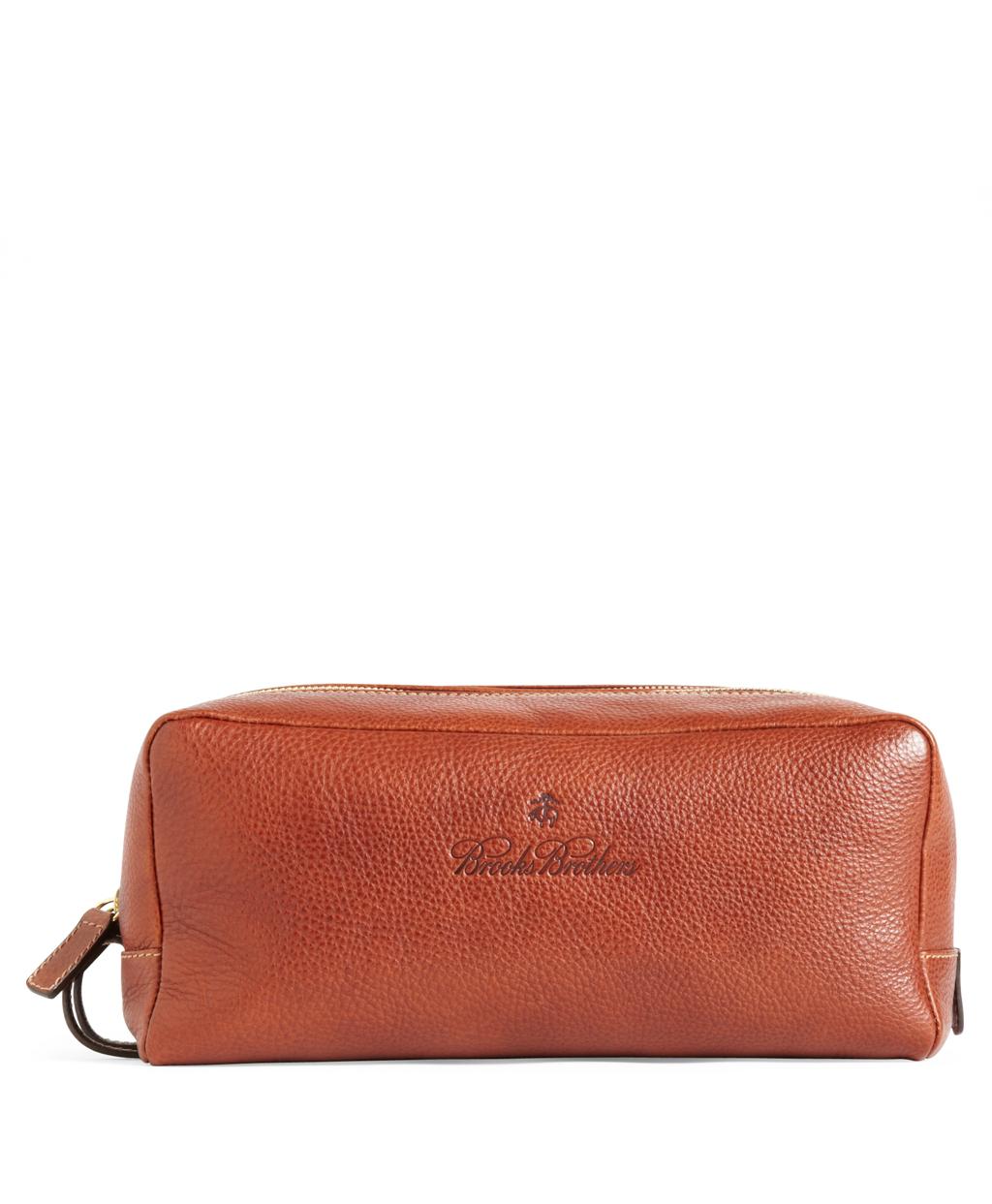 Brooks Brothers Leather Travel Toiletry Case in Brown for Men - Lyst