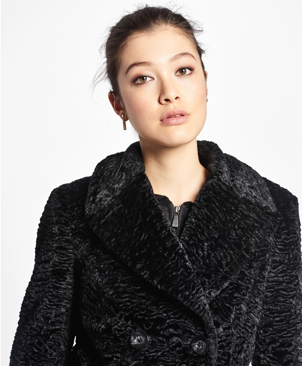 Lyst - Brooks Brothers Jacquard Faux Persian Lamb Coat in ...