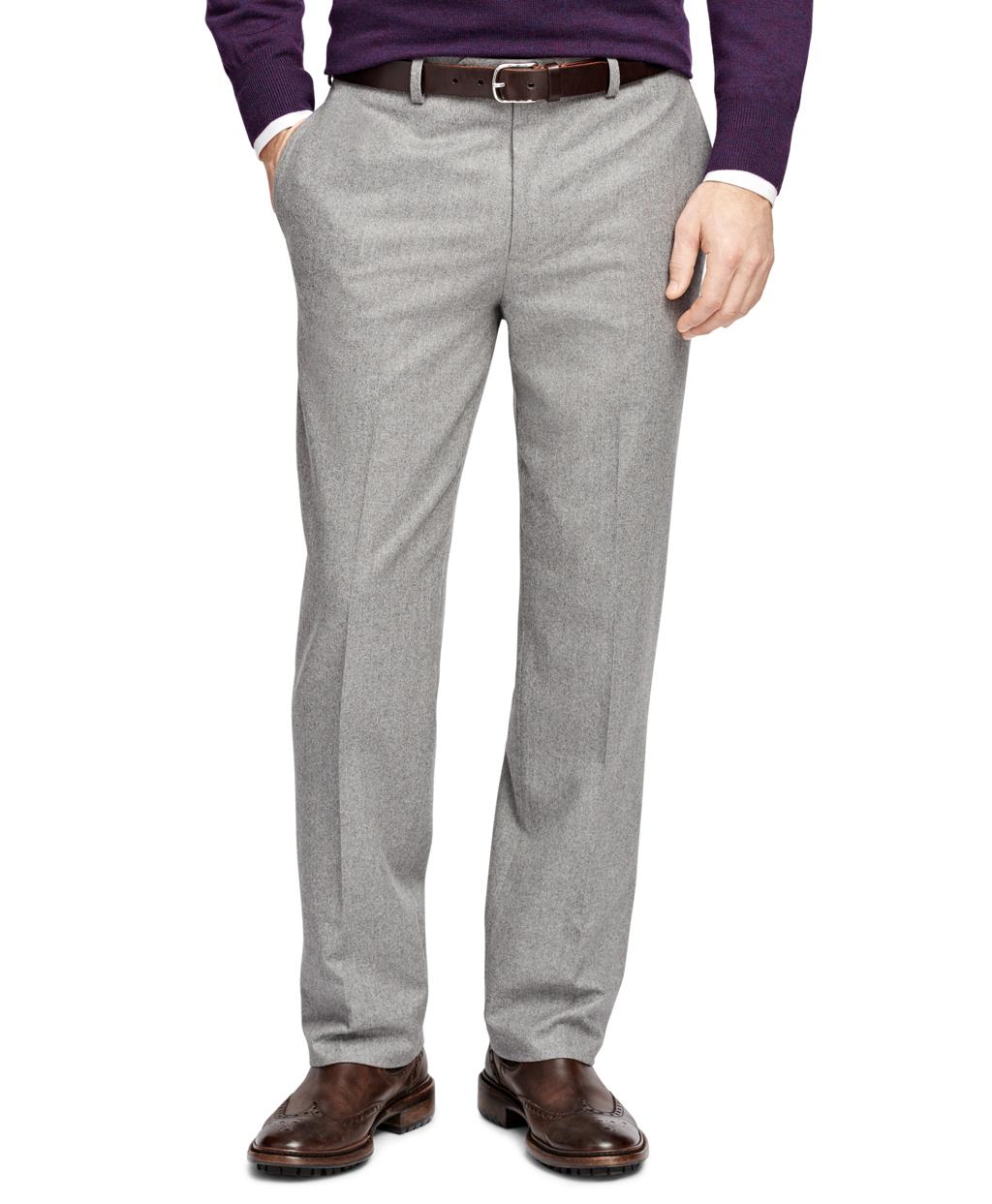 Brooks Brothers Fitzgerald Fit Flannel Trousers in Light Grey (Gray ...