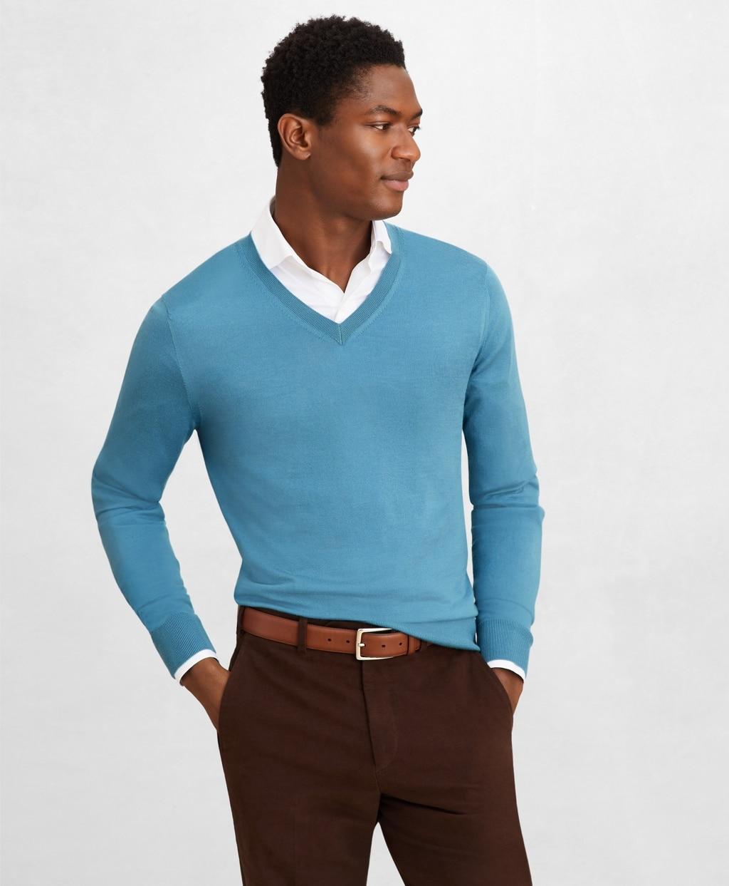 fleece v neck sweater