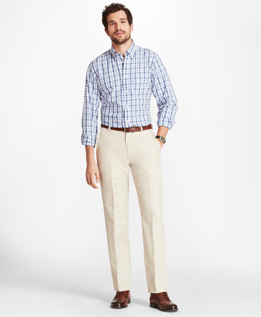 Brooks Brothers Clark Fit Linen And Cotton Chinos for Men Save 50 Lyst