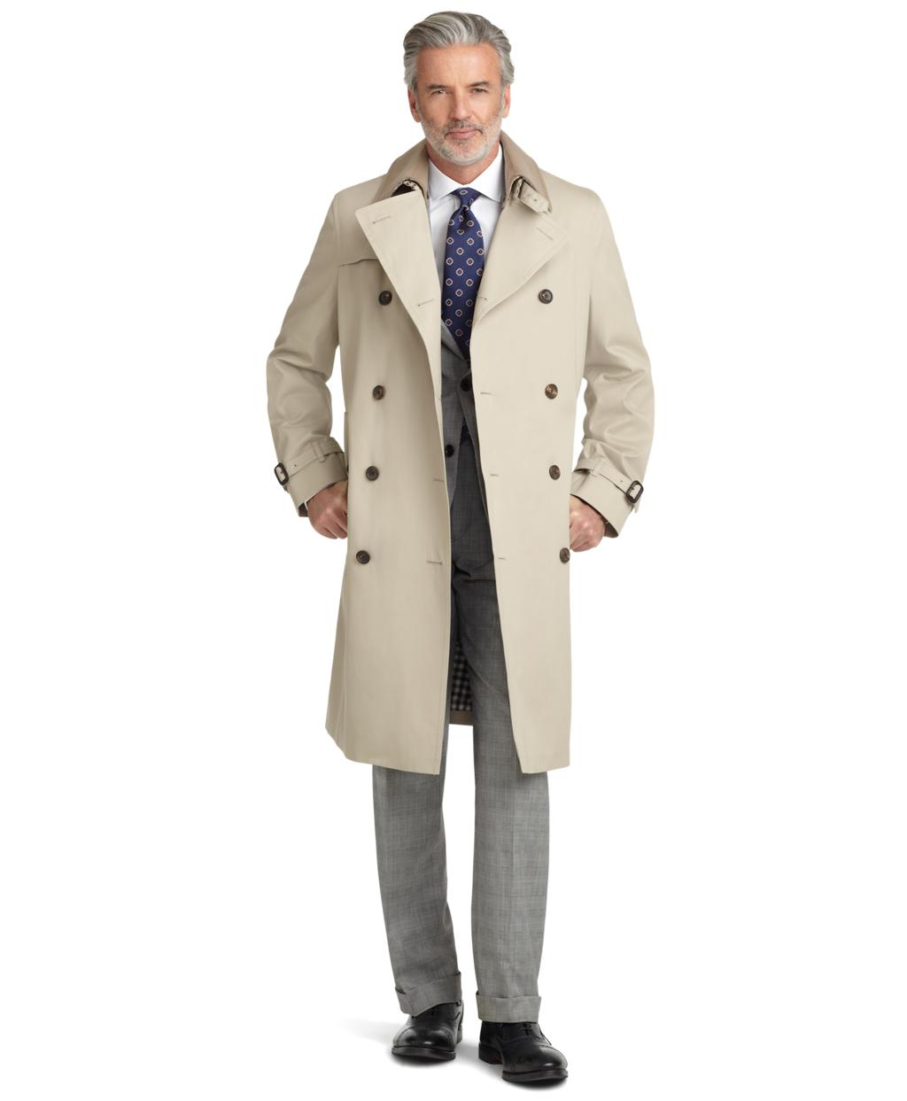 tan double breasted trench coat