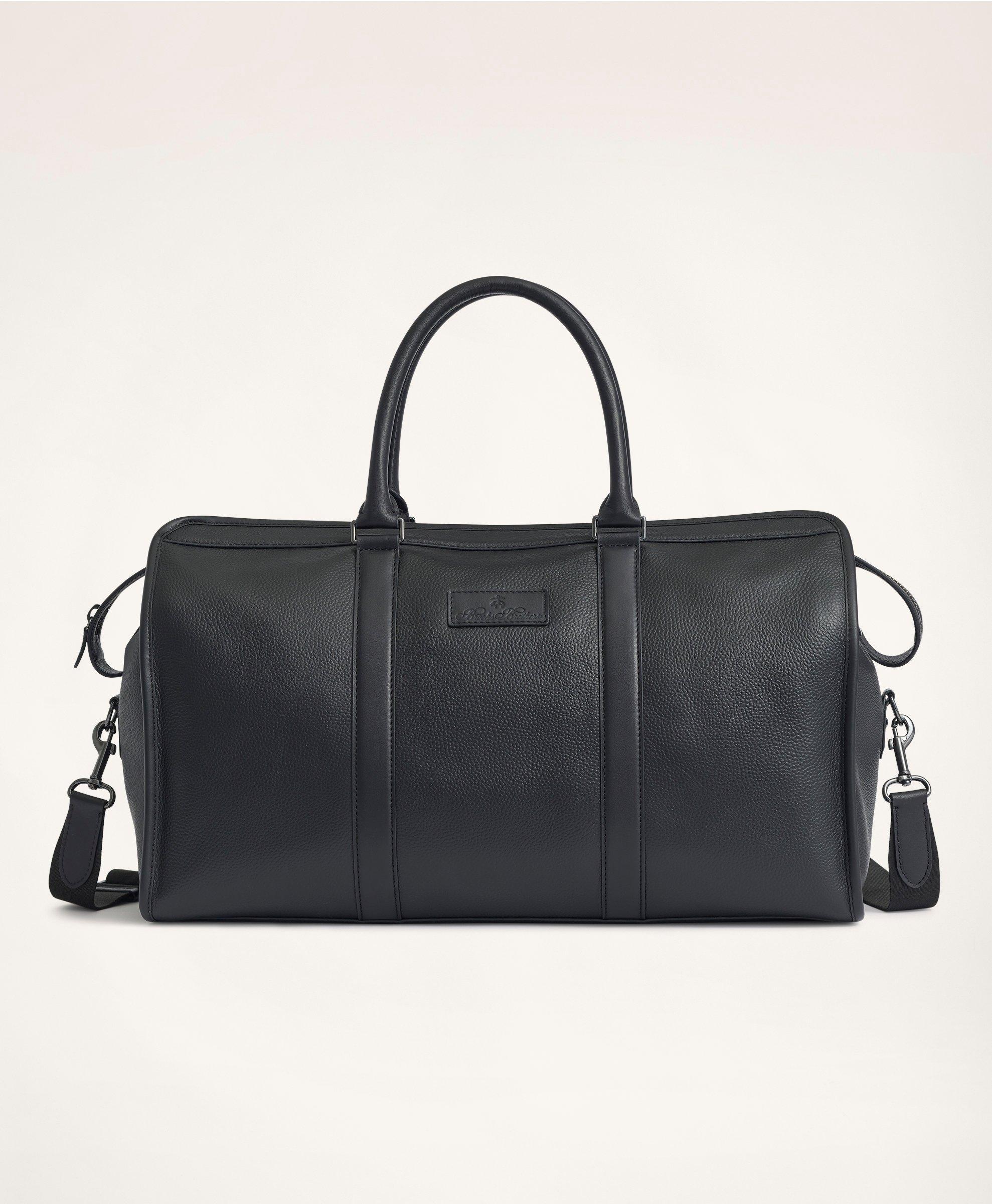 Brooks Brothers Pebbled Leather Duffel Bag in Black for Men Lyst