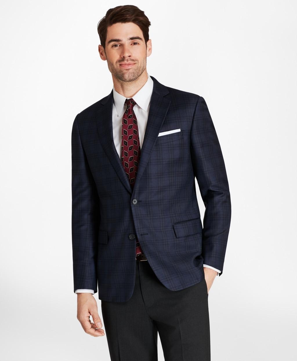 Brooks Brothers Wool Slim Fit Blue Plaid With Deco Sport Coat for Men ...