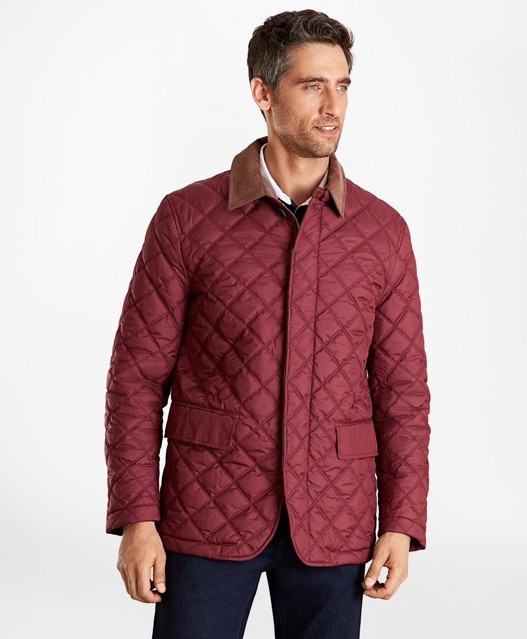 Brooks Brothers Corduroy Diamond Quilted Jacket in Burgundy (Red) for ...