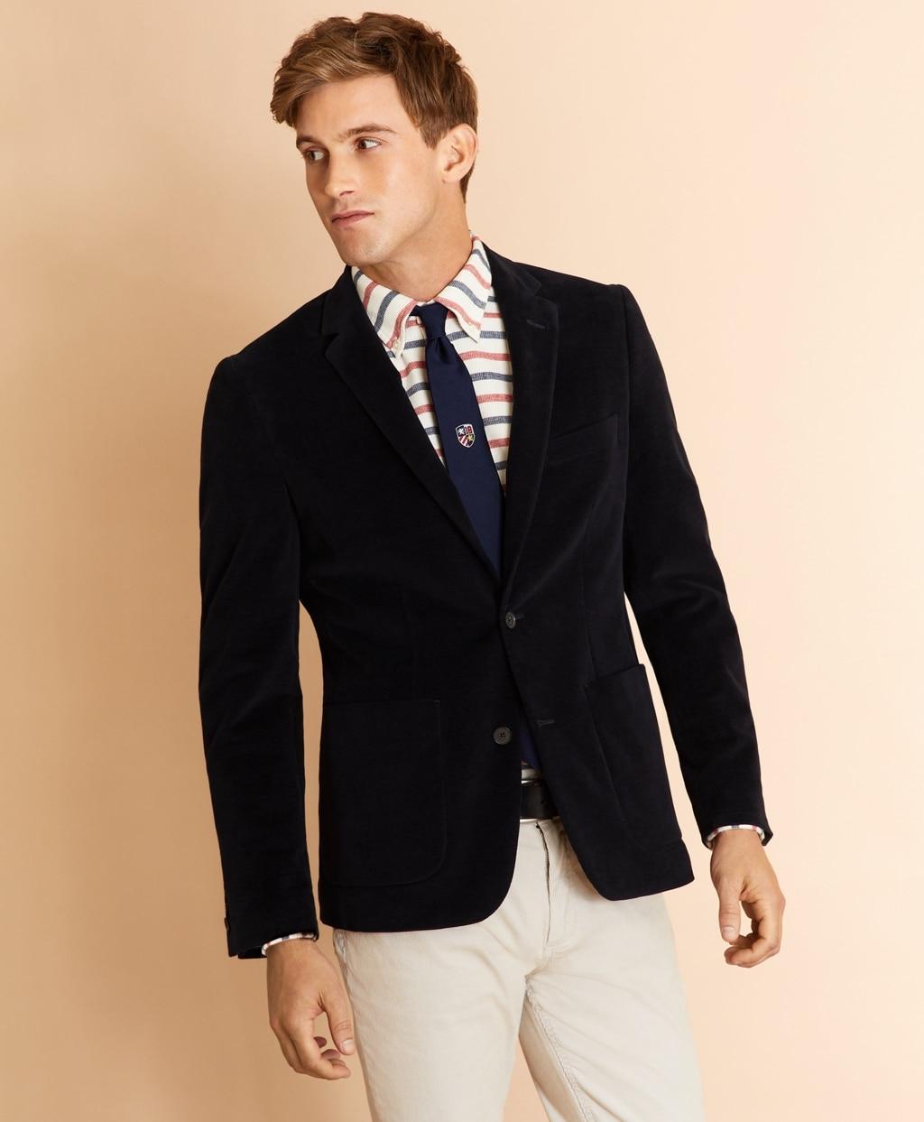 Brooks Brothers Fleece Moleskin Twobutton Sport Coat in Navy (Blue