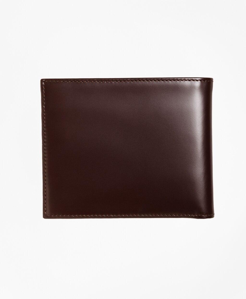 Brooks Brothers Leather French Calfskin I.d. Wallet in Dark Brown