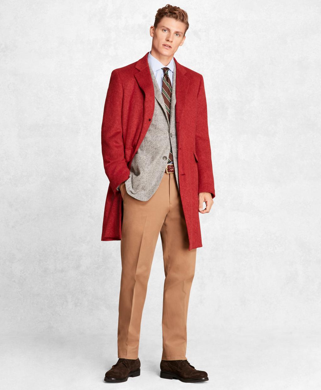 Brooks Brothers Silk Golden Fleece Camel Hair Topcoat In Red For