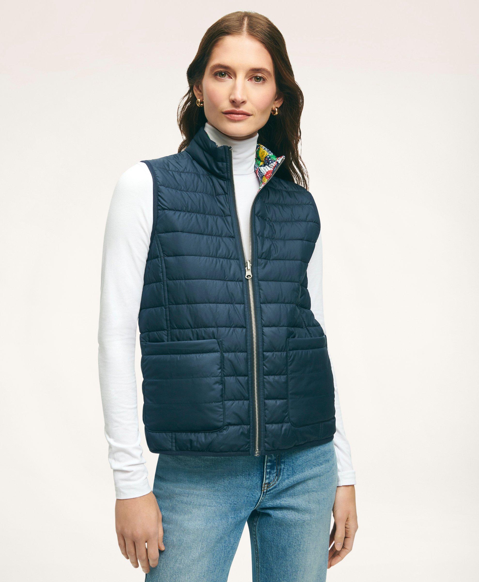 Brooks Brothers Reversible Water-repellent Patchwork Puffer Vest in Blue |  Lyst
