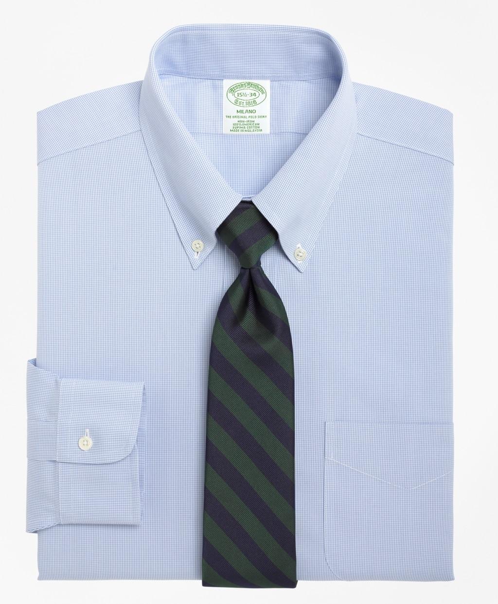 Brooks Brothers Cotton Extra Slim Slimfit Dress Shirt in Light Blue