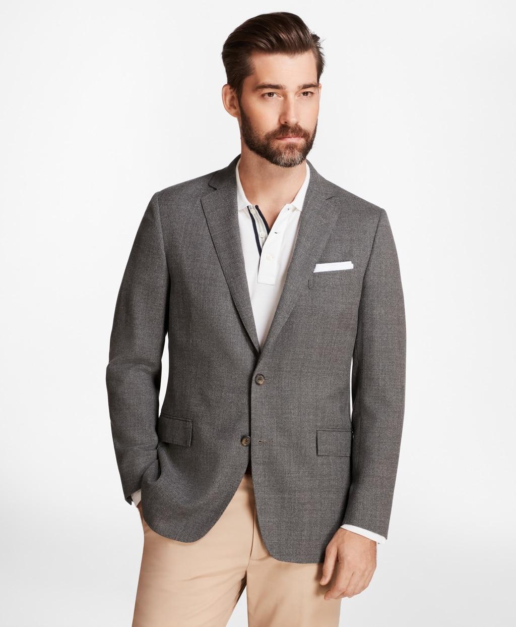 Brooks Brothers Wool Slim Fit Hopsack Sport Coat in Grey (Gray) for Men ...