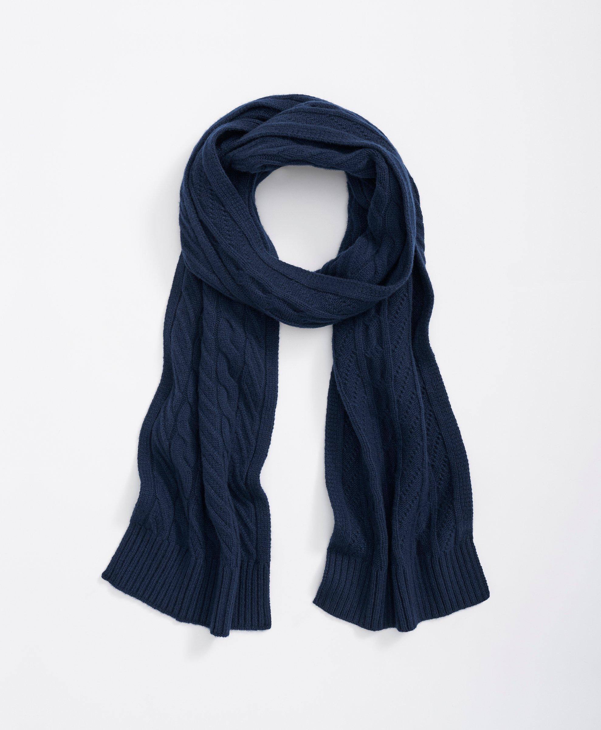 Brooks Brothers Merino Wool And Cashmere Blend Cable Knit Scarf in Blue |  Lyst