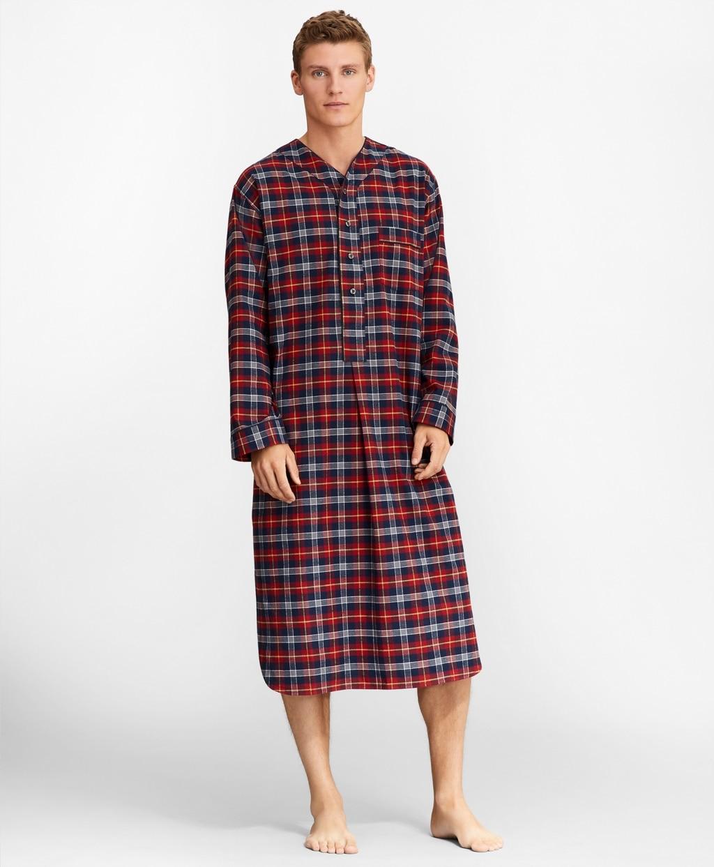 Brooks Brothers Red Plaid Flannel Nightshirt for Men Lyst