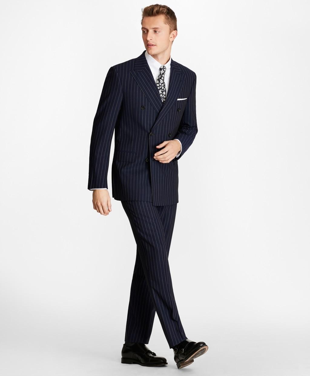 Brooks Brothers Canvas Slim Fit Doublebreasted Pinstripe 1818 Suit in