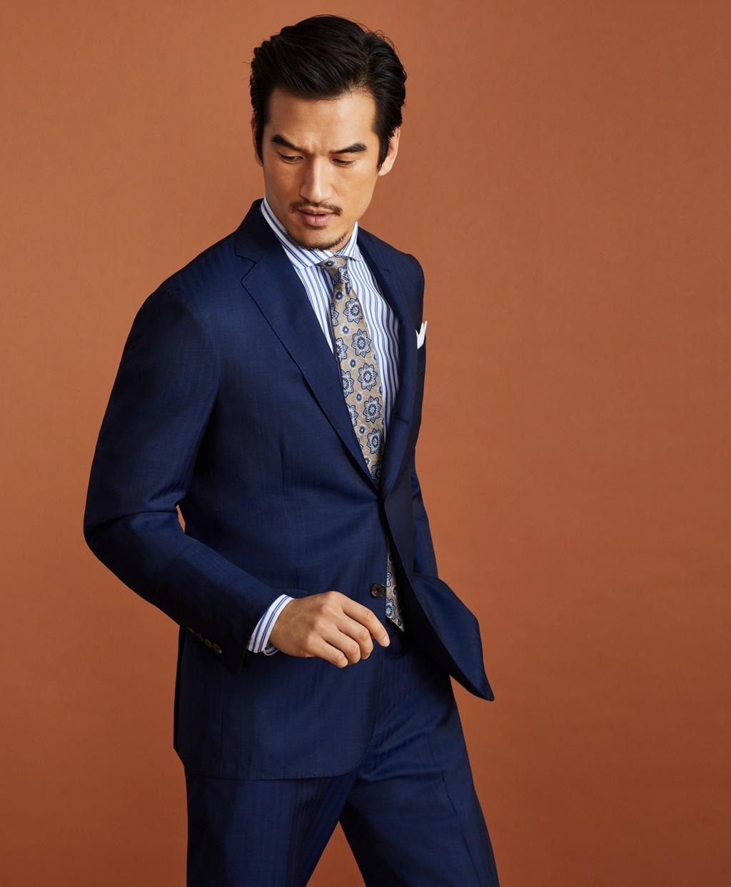 Brooks Brothers Golden Fleece Striped Wool Suit in Dark Blue (Blue) for ...