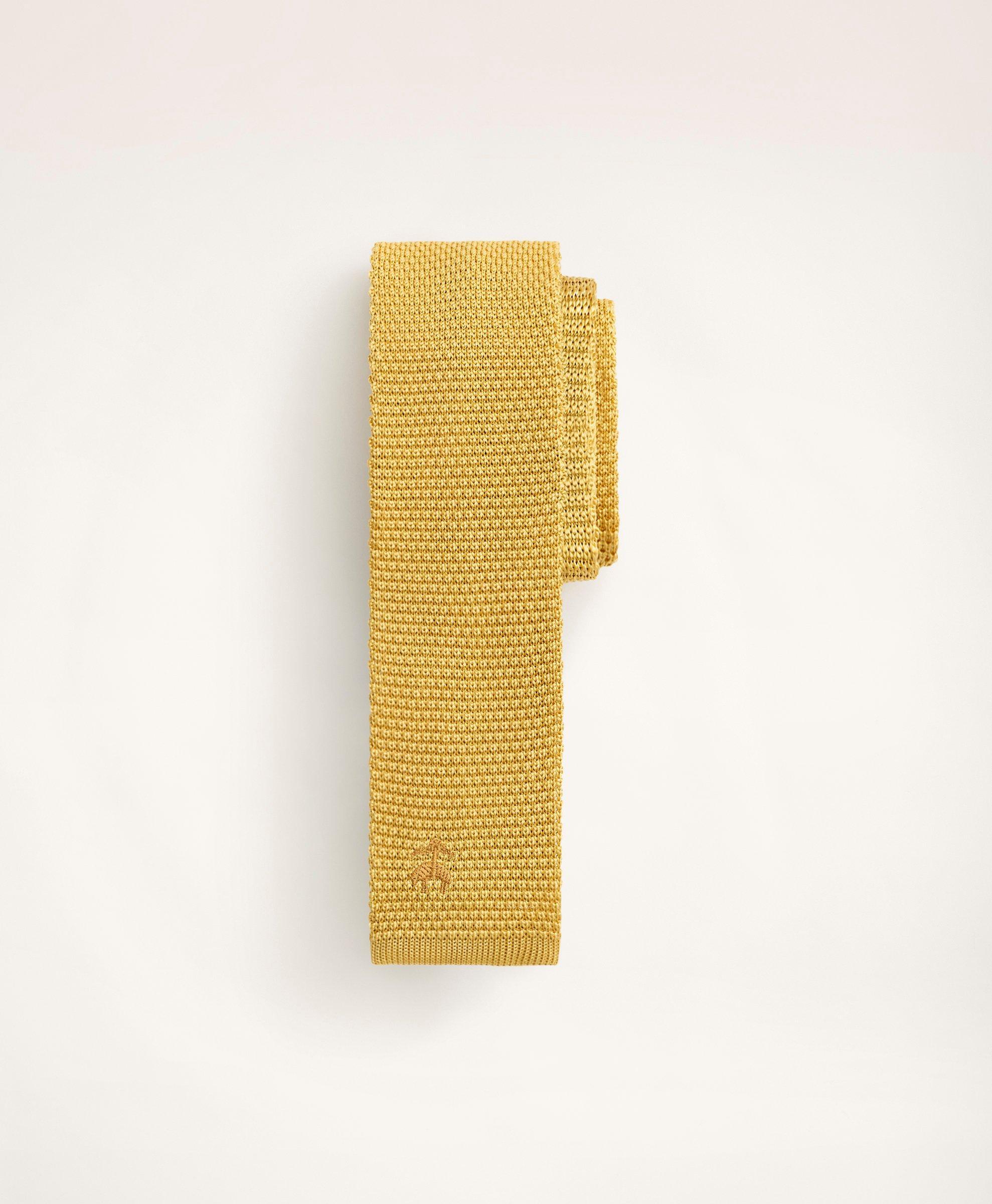 Brooks Brothers Logo Knit Tie in Yellow for Men Lyst