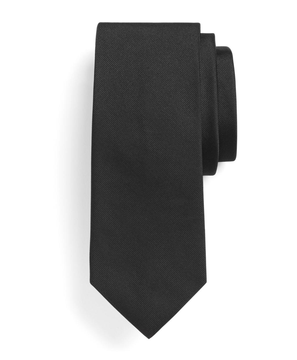 Brooks Brothers Fleece Solid Slim Tie in Black for Men - Lyst