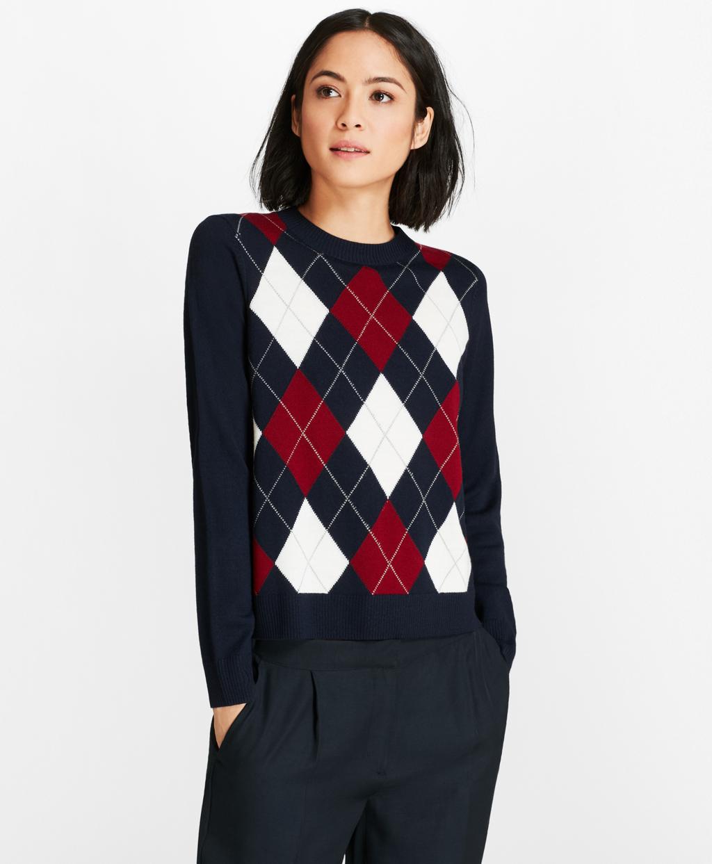 Brooks Brothers Merino Wool Argyle Sweater in Blue Lyst