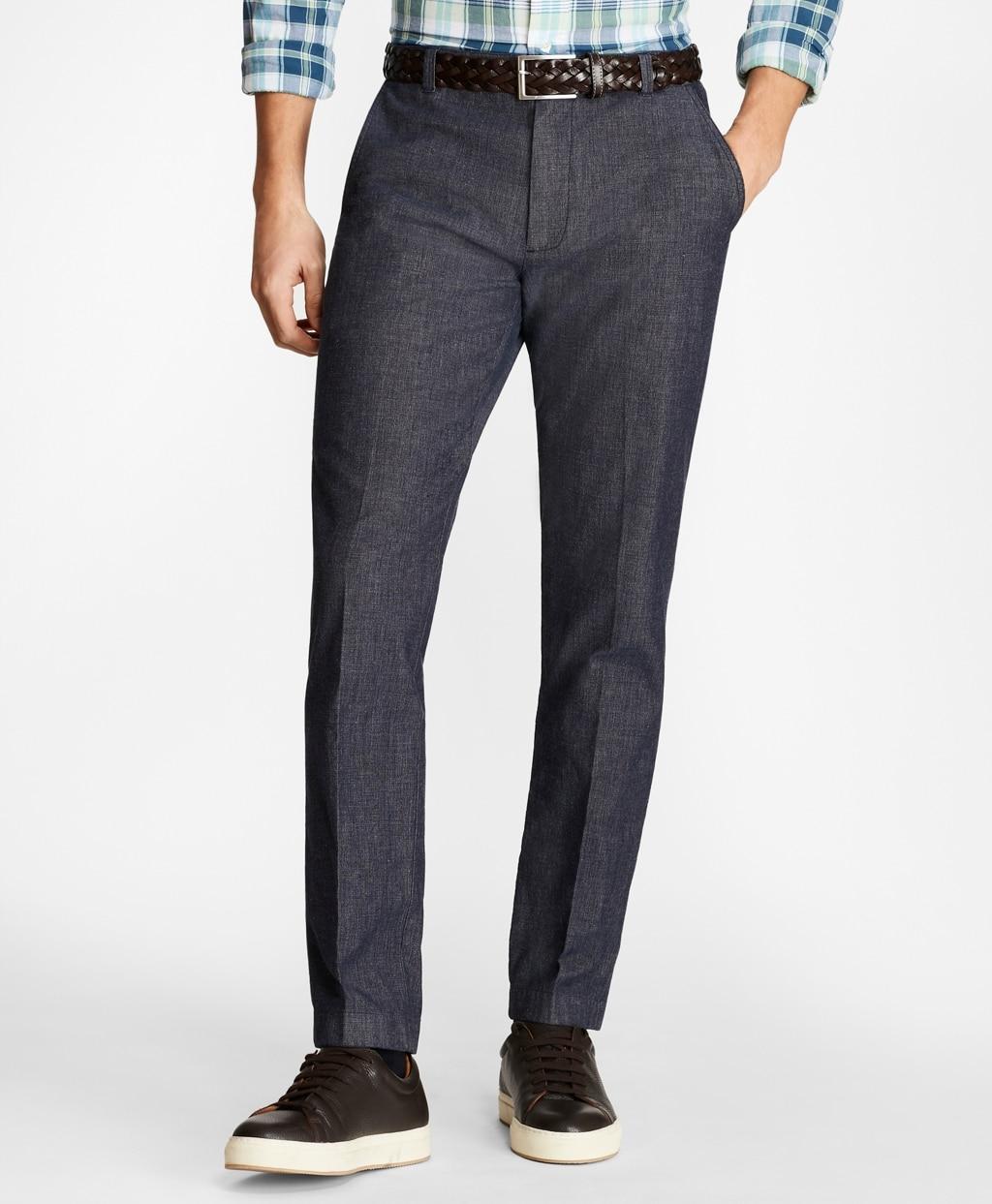 Brooks Brothers Cotton Soho Fit Stretch Indigo Chinos in Navy (Blue