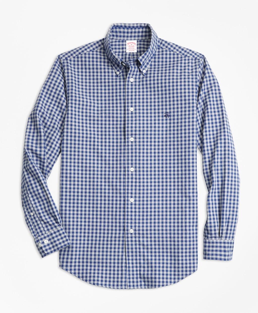 Brooks Brothers Cotton Regular Fit Brushed Oxford Gingham Sport Shirt