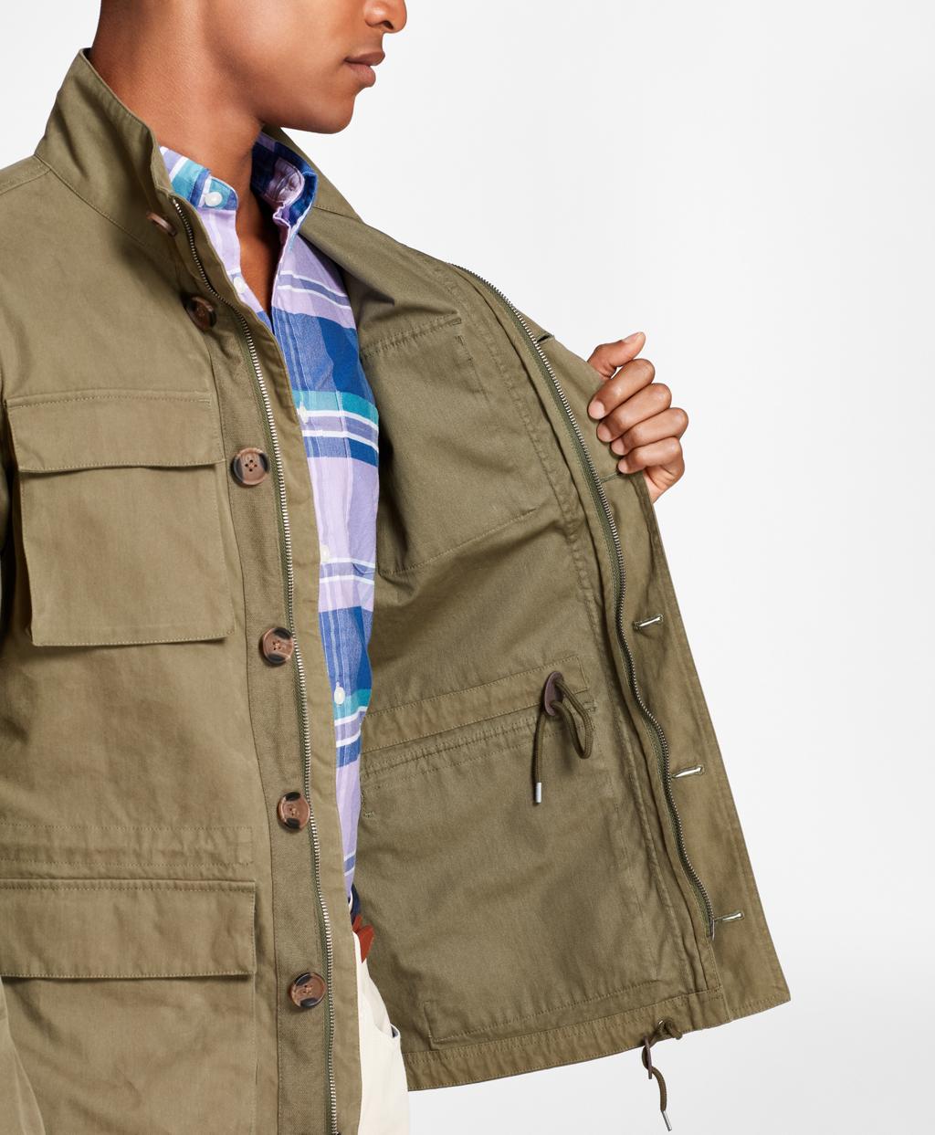 Brooks Brothers Washed Canvas Field Jacket in Olive (Green) for Men Lyst