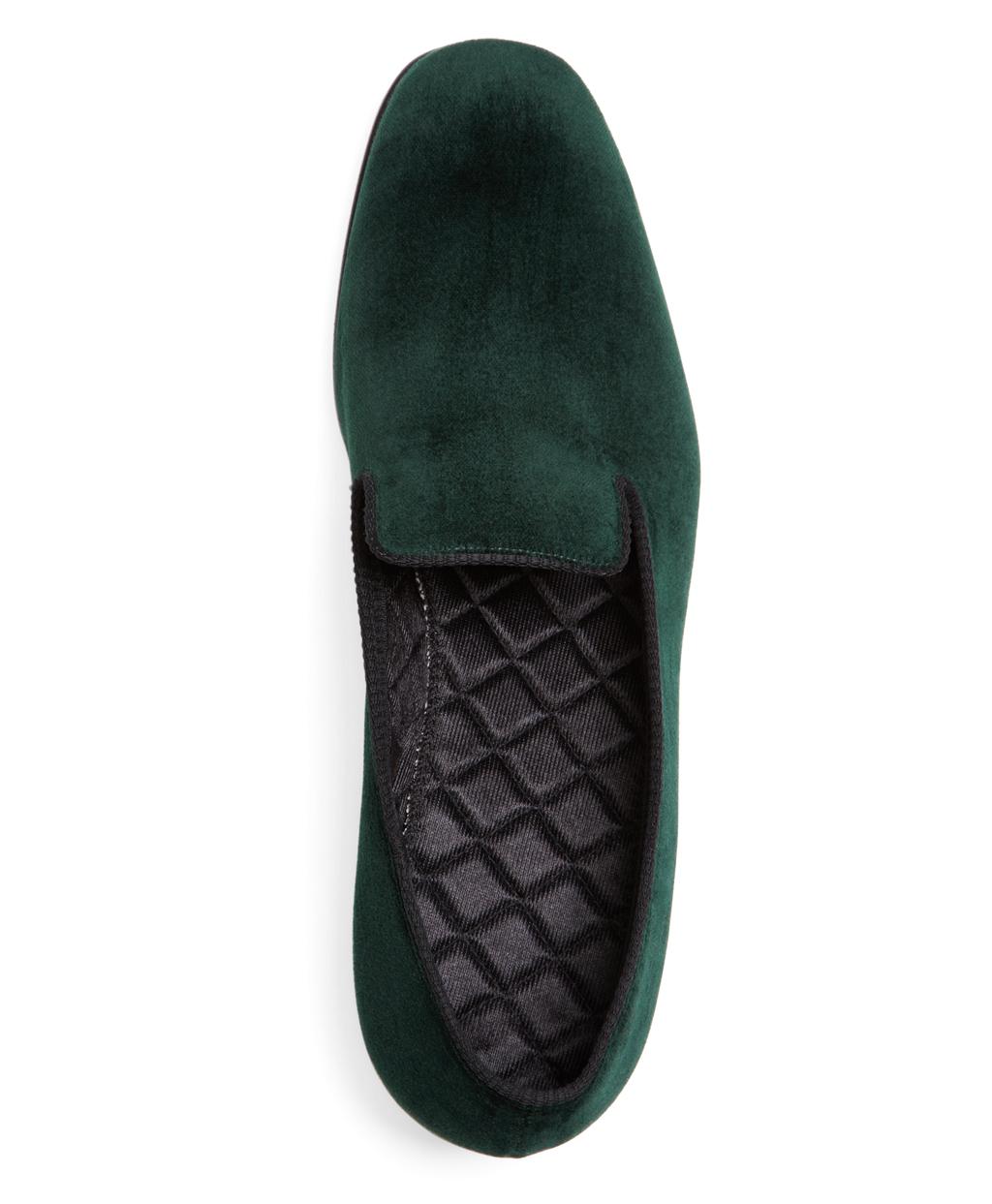 Brooks Brothers Velvet Slippers in Dark Green (Green) for Men Lyst