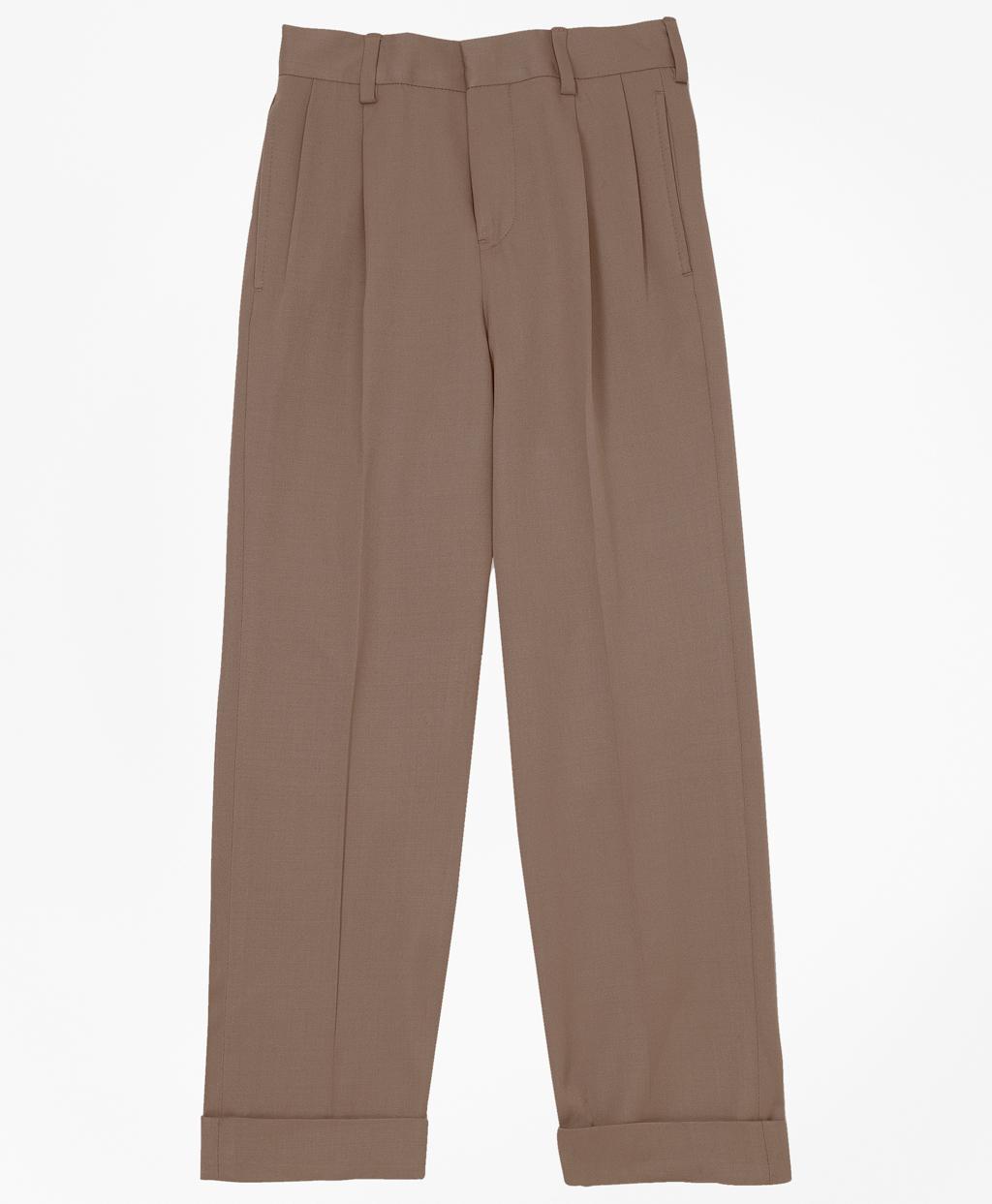 Lyst - Brooks brothers Pleat-front Gabardine Prep Trousers in Brown