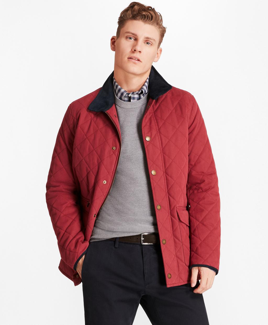 Brooks Brothers Synthetic Quilted Field Coat in Red for Men - Lyst