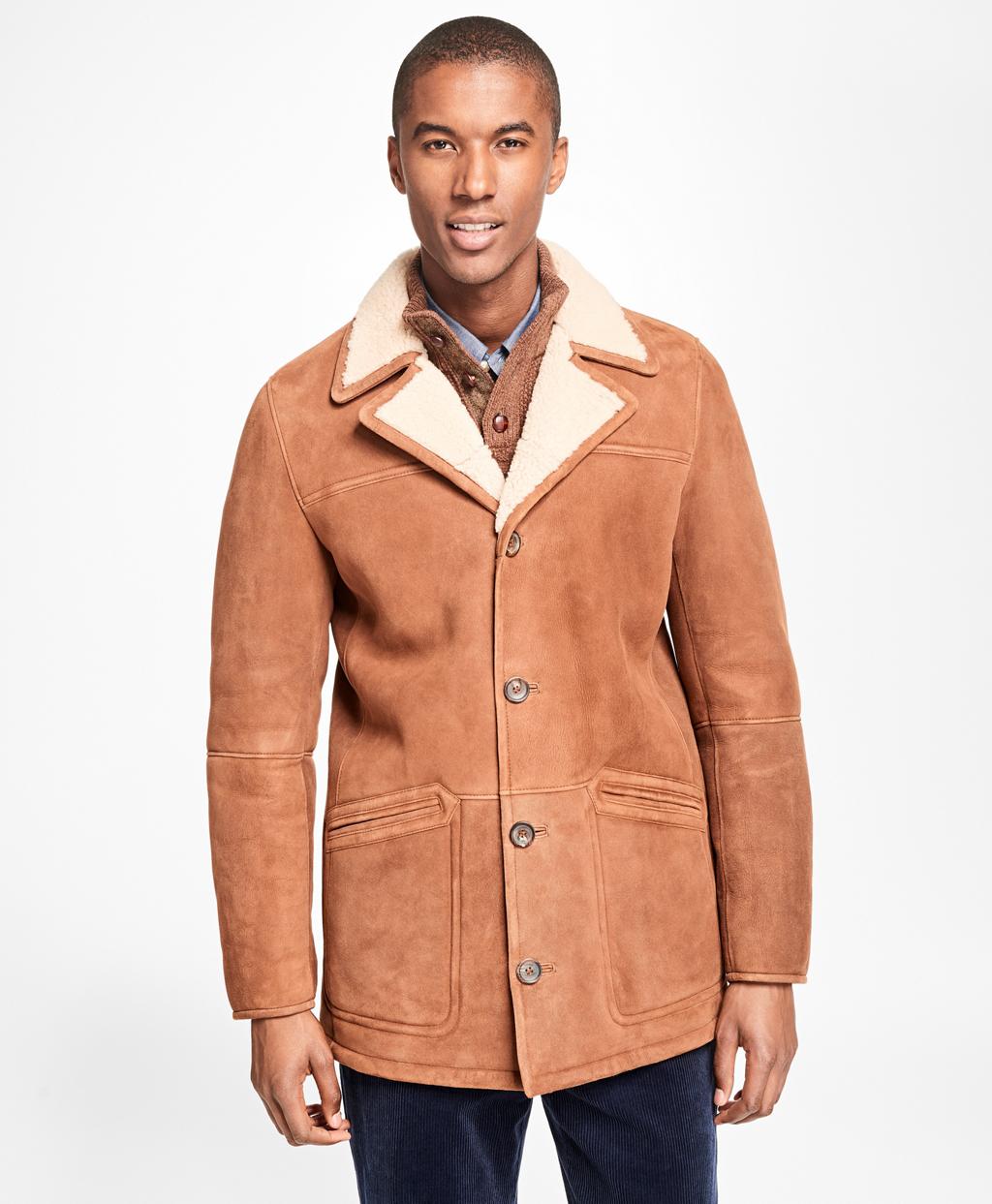 brooks brothers shearling coat