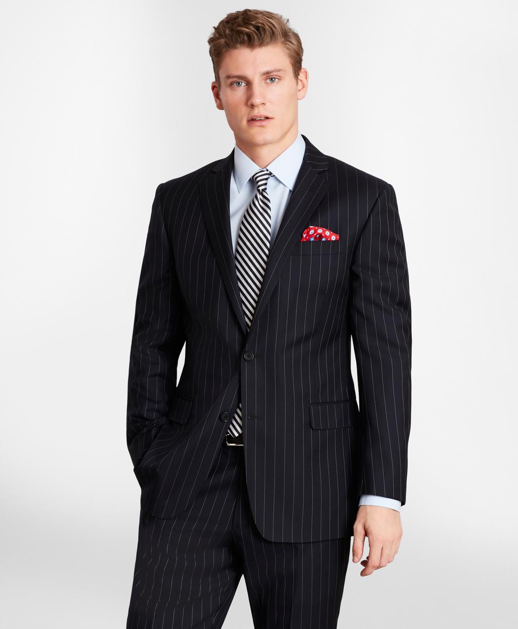 Brooks Brothers Wool Brooksgatetm Milanofit Beadstripe Twill Suit