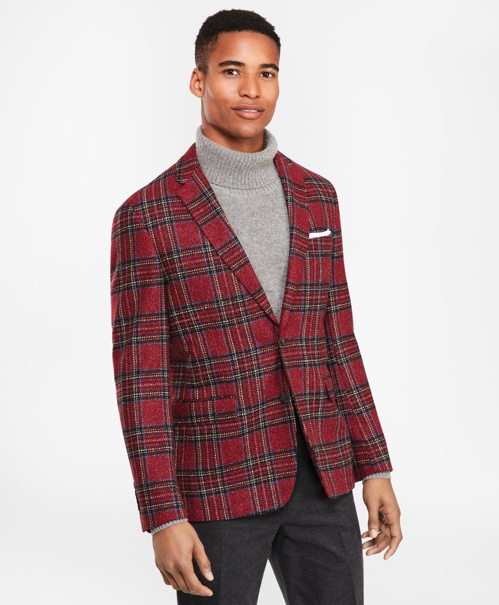 Brooks Brothers Woolblend Twobutton Tartan Sport Coat in Red for Men
