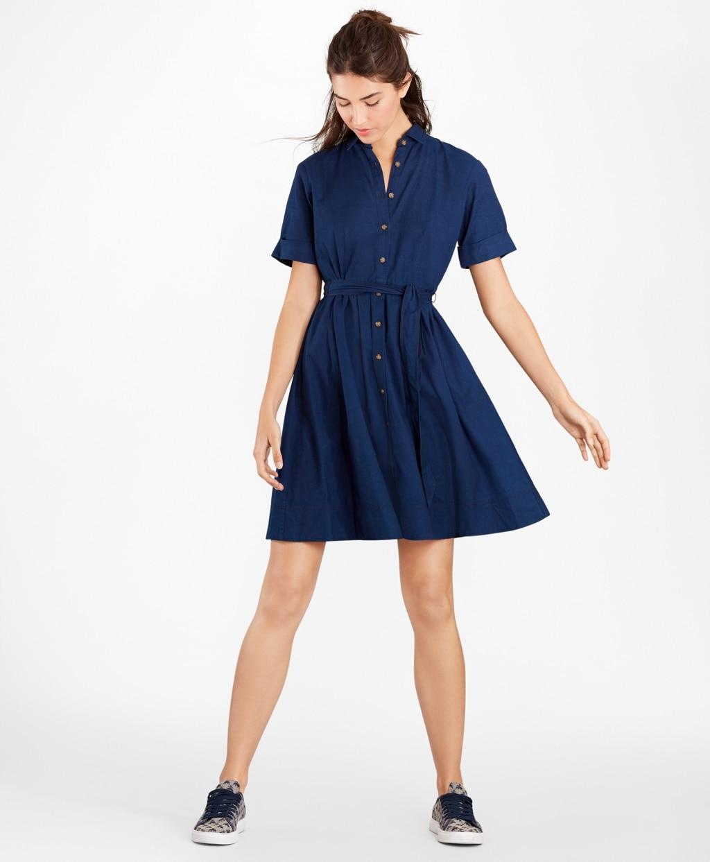 Brooks Brothers Cotton Oxford Shirt Dress in Navy (Blue) - Lyst