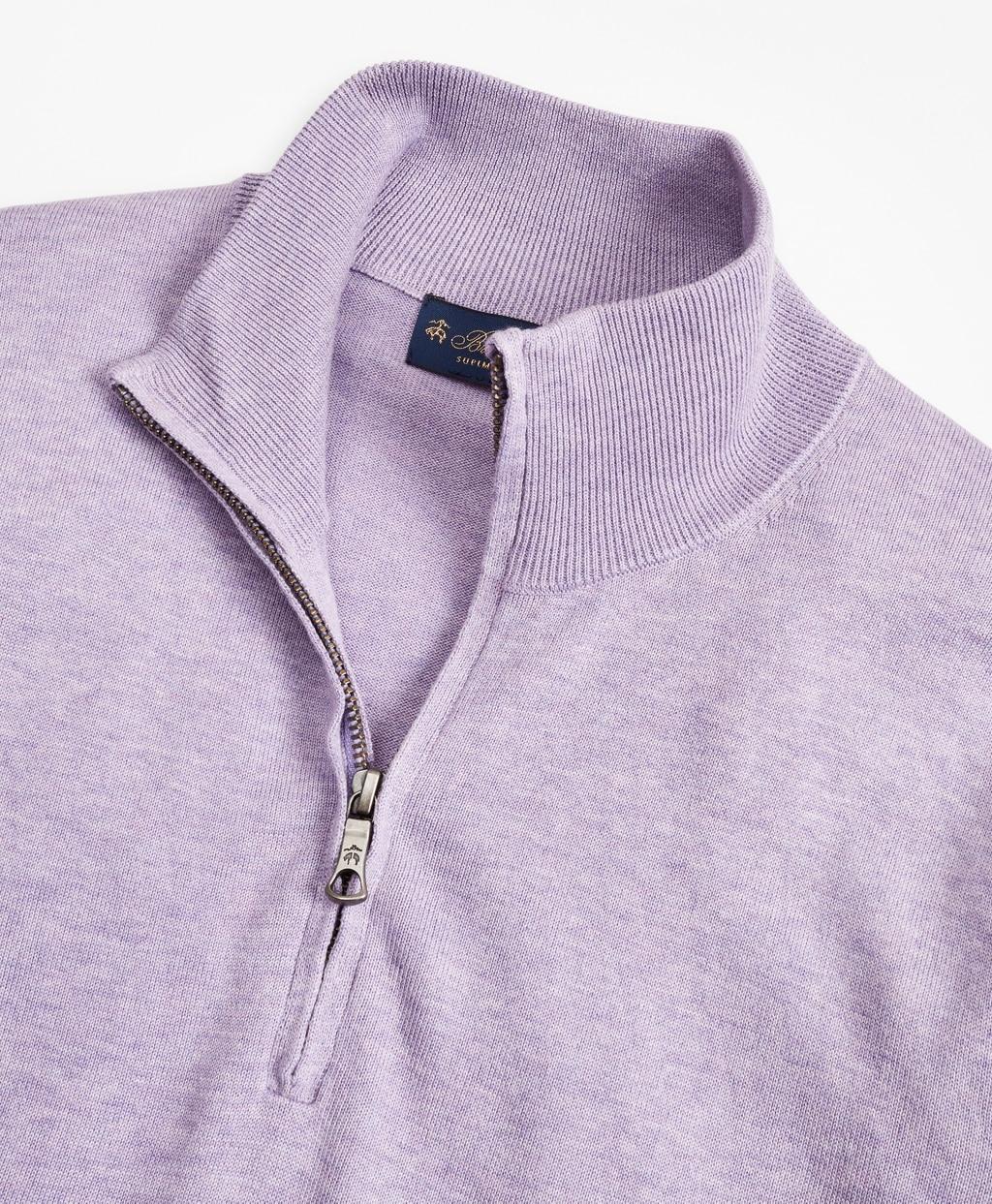 Brooks Brothers Supima Cotton Halfzip Sweater in Lilac (Purple) for