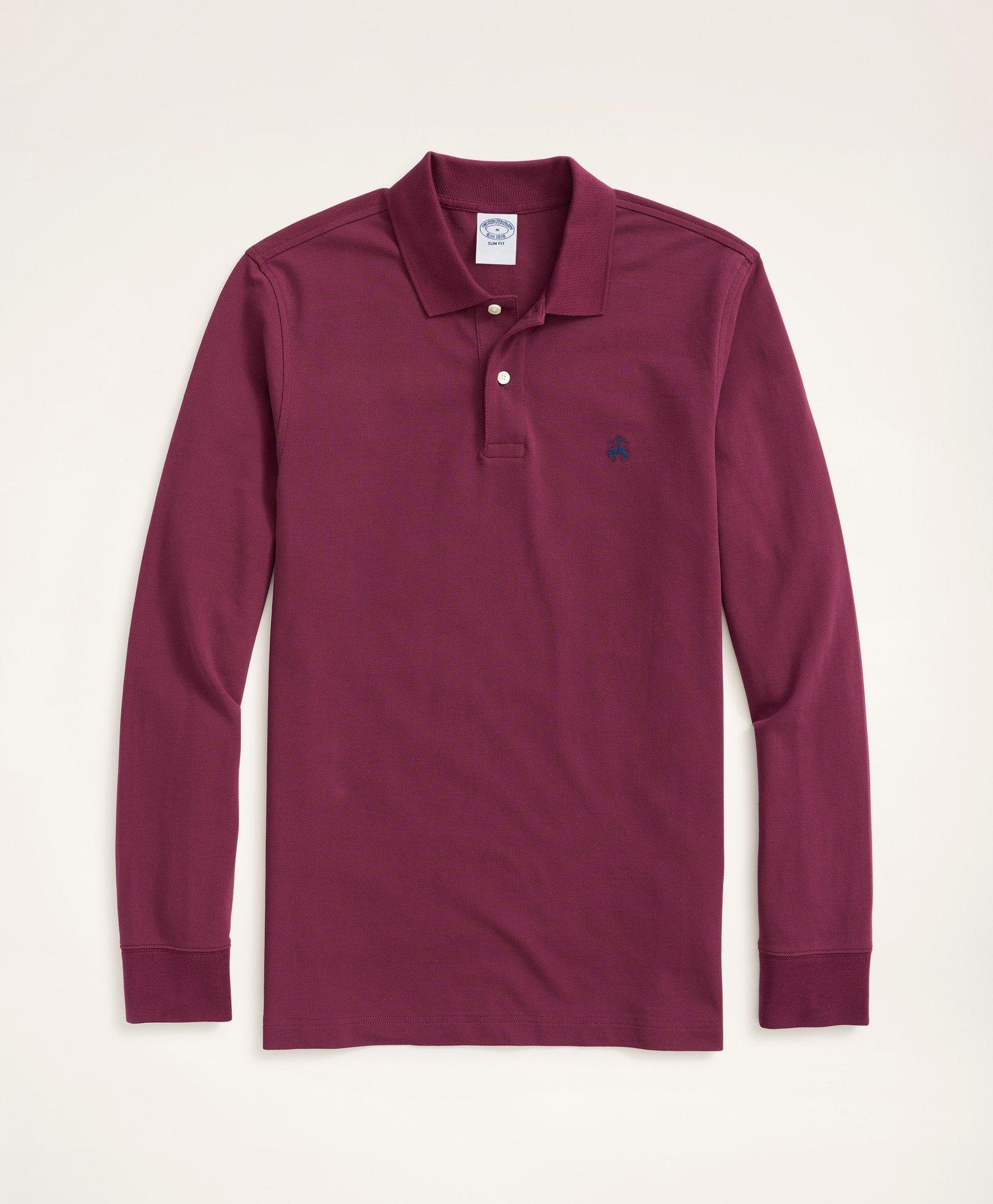 Brooks Brothers Golden Fleece Stretch Supima Long-sleeve Polo Shirt in Red  for Men | Lyst