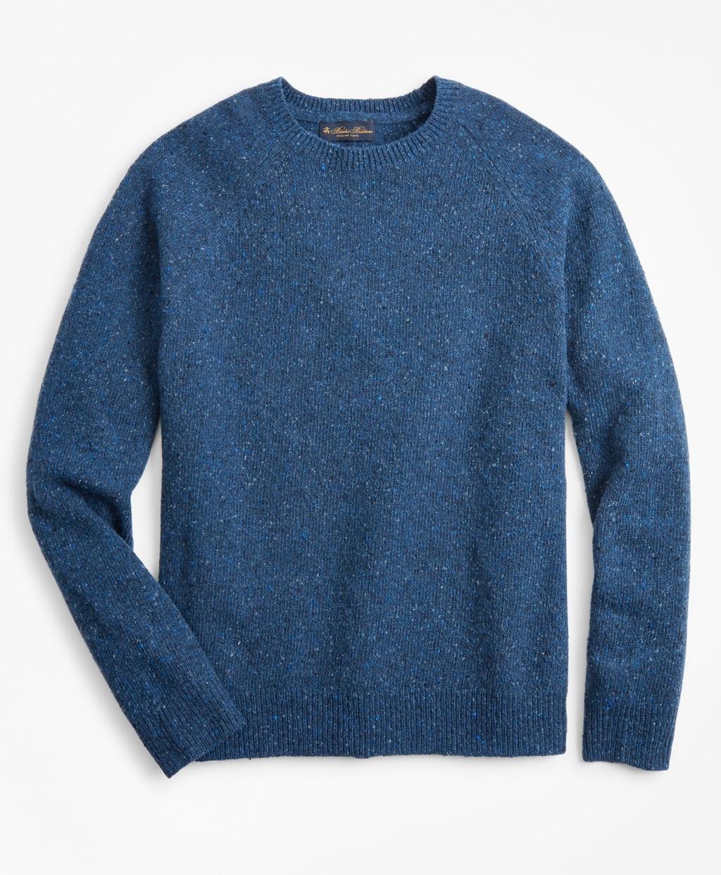 Brooks Brothers Merino Wool Donegal Raglan Crewneck Sweater in Blue for ...