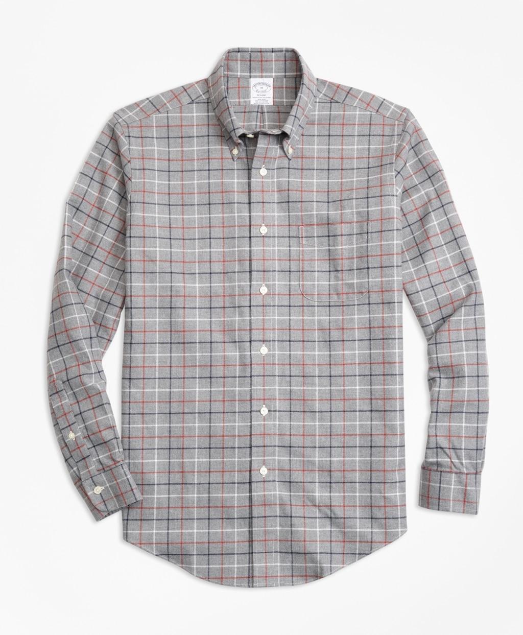 Brooks Brothers Non-iron Slim Fit Tattersall Flannel Sport Shirt in ...