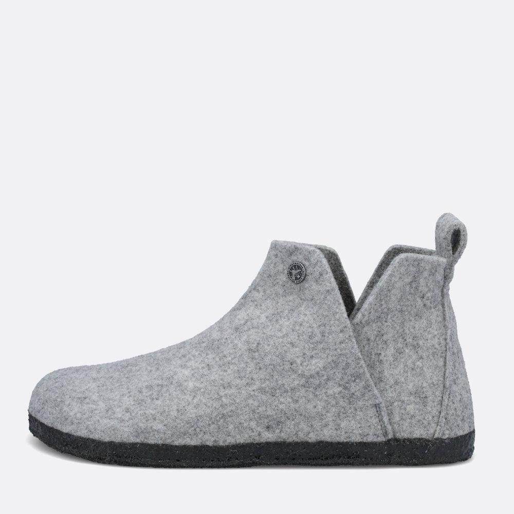 Birkenstock Grey Andermatt Shearling Wool Slippers in Gray for Men | Lyst