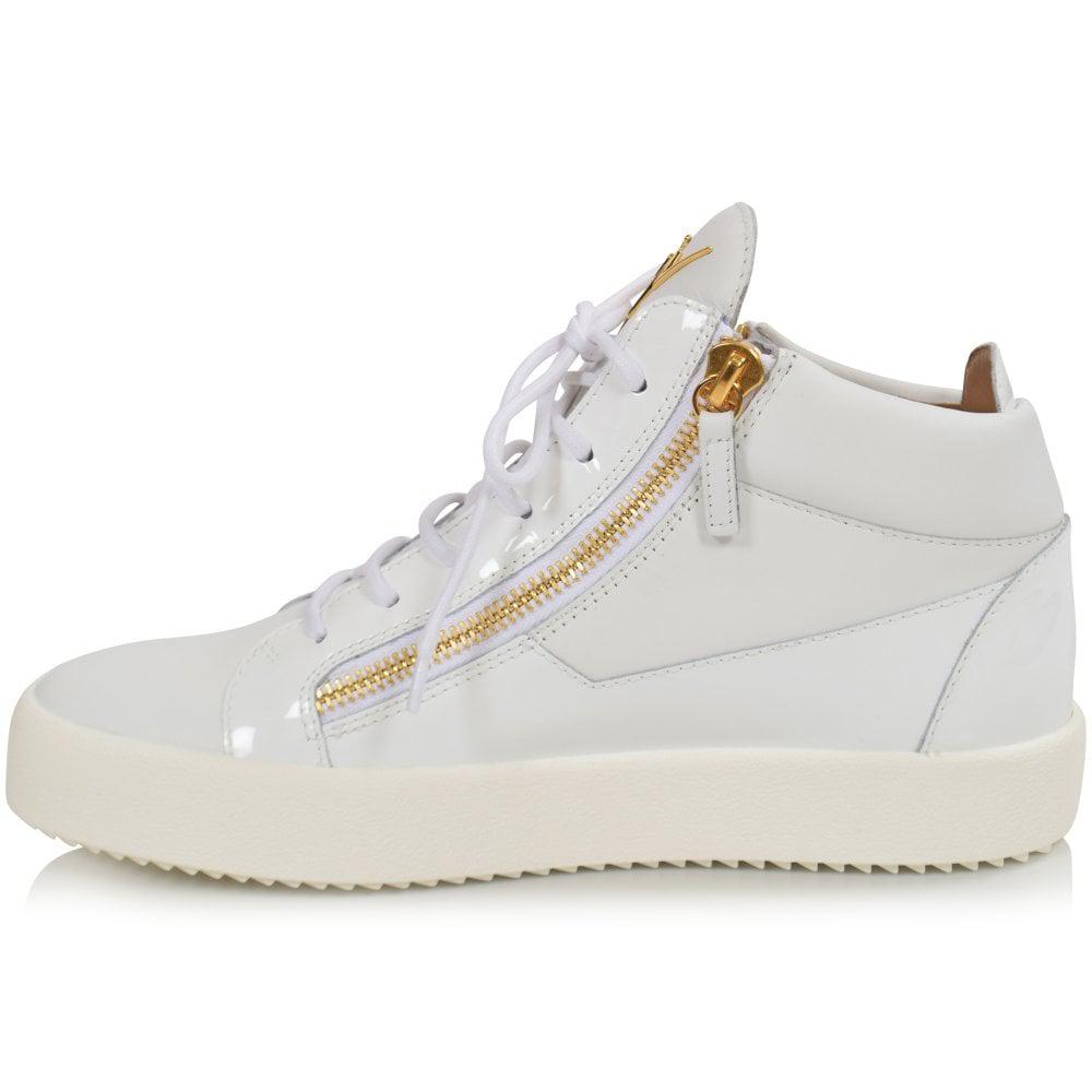 Giuseppe Zanotti Leather White Kris Mid-top Trainers for Men - Lyst