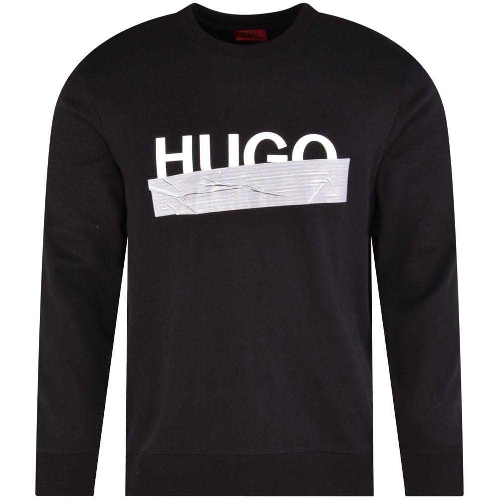 HUGO Dicago Black Tape Logo Sweatshirt for Men - Lyst