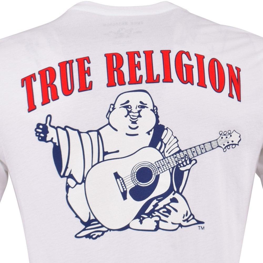 True Religion White Felt Buddha Logo T-shirt for Men - Lyst