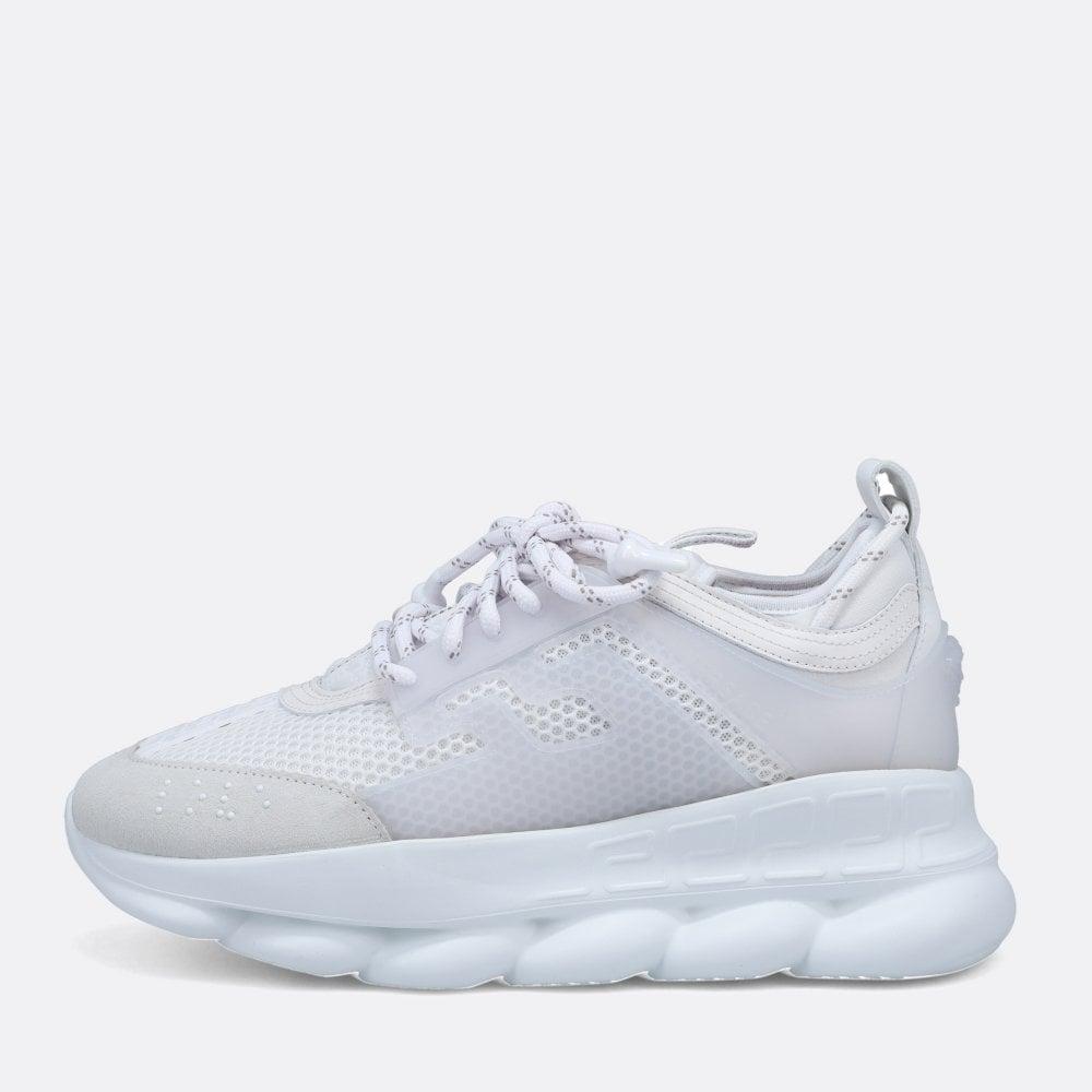 Versace Triple Chain Reaction Trainers in White for Men | Lyst