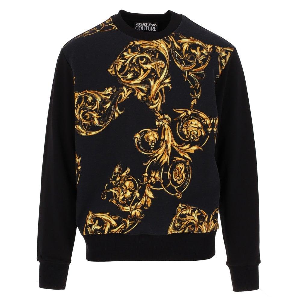 Versace Jeans Couture Black & Gold Regalia Baroque Sweatshirt for Men | Lyst