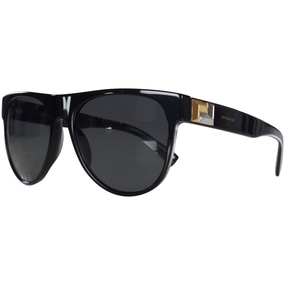 Versace Accessories Black/gold Detail Wayfarer Sunglasses for Men - Lyst