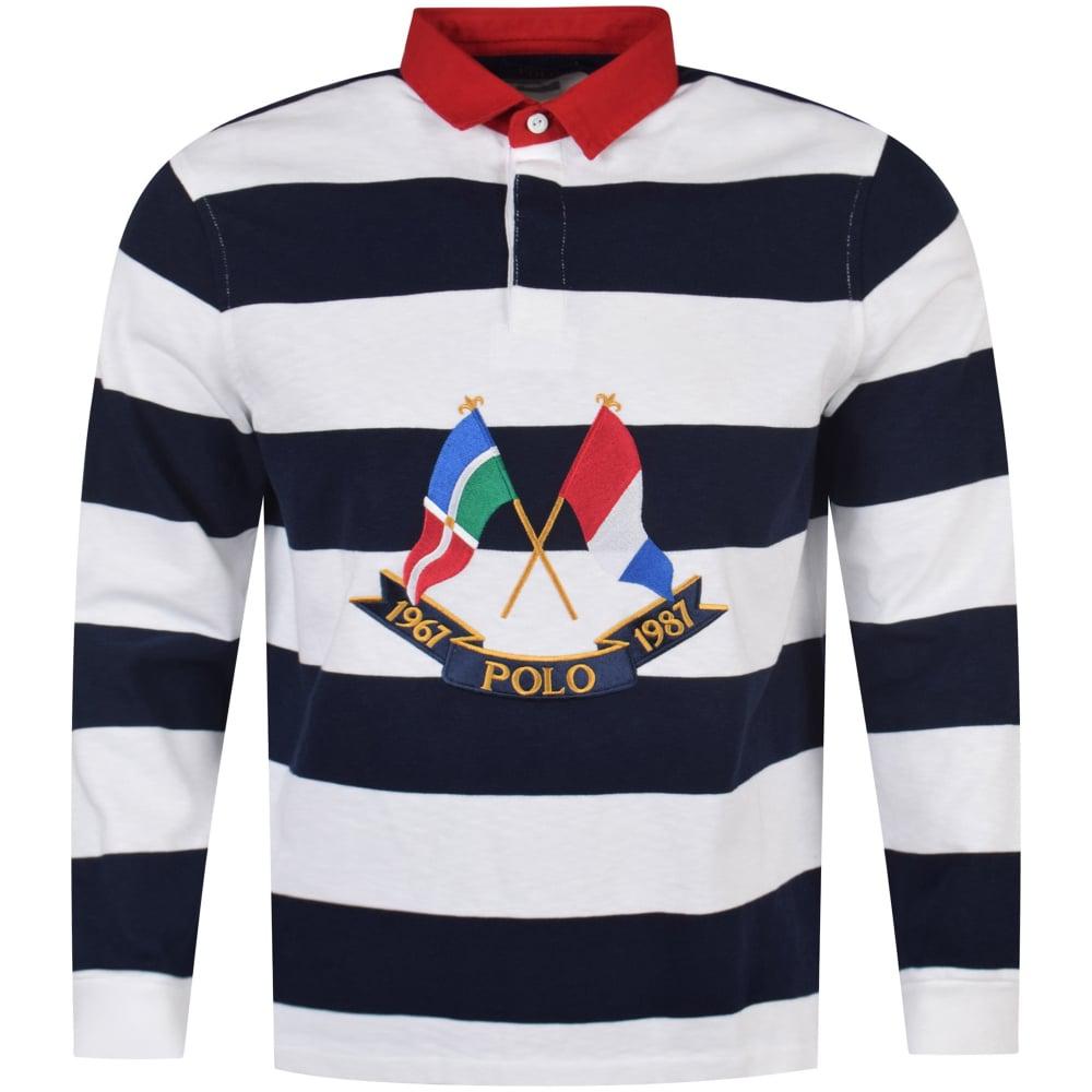 Polo Ralph Lauren Navy/white Rugby Polo Shirt in Blue for ...